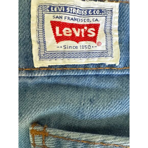 Vintage 1970s Levi’s SF 207 Wide Leg Jeans Corduroy Inlay Pockets Blue Denim - Picture 6 of 8